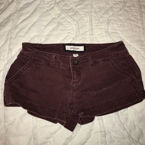 Maroon/burgundy Abercrombie shorts