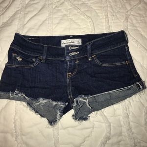 Abercrombie dark wash jean shorts