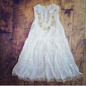 Free People White Embellished Dress