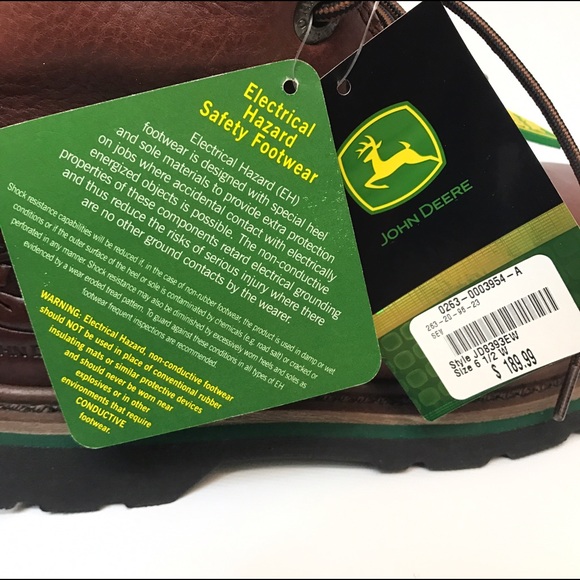 John Deere Steel Toe Boots 6.5 New Leather Safety