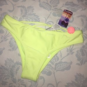 NWT Forever 21 Yellow Lowrise Cheeky bikini bottom