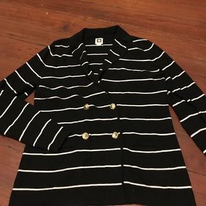 Black & white stripped blazer by Anne Klein