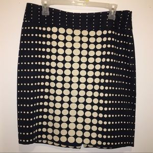 Navy and creme pencil skirt from The Limited