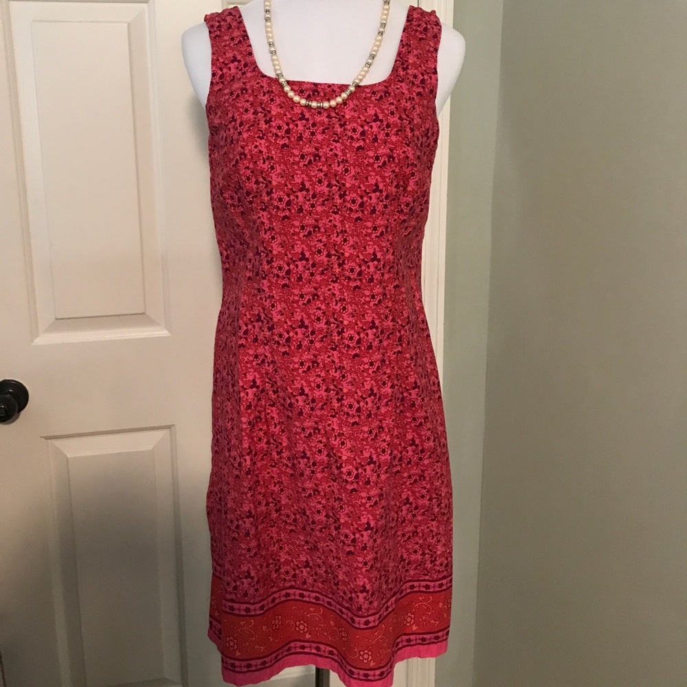 Fuchsia Print Sleeveless Mini-Dress.  Size Small