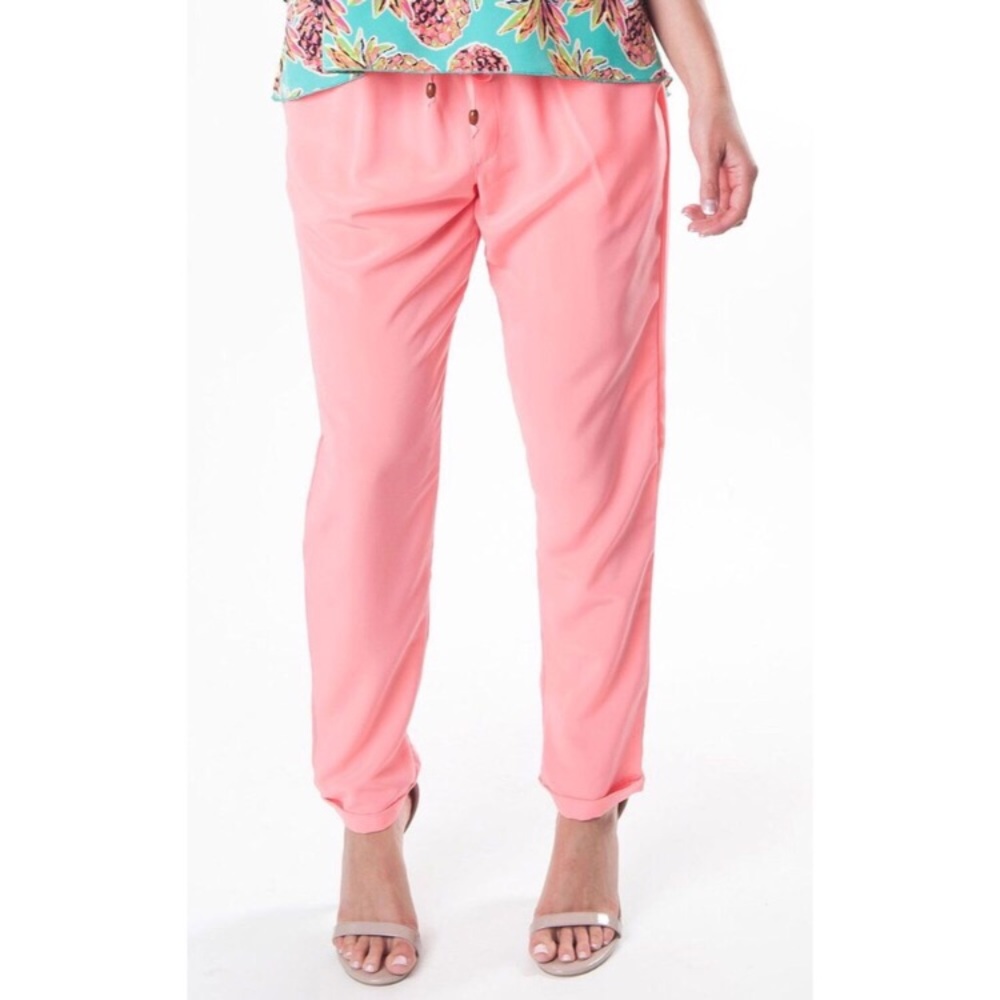 Tropical drawstring pants