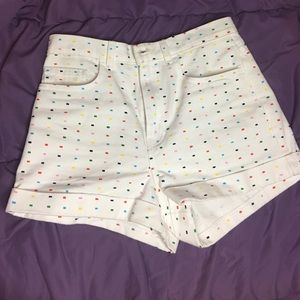 Printed Demin High-Waist Cuff Short (SPRINKLES)
