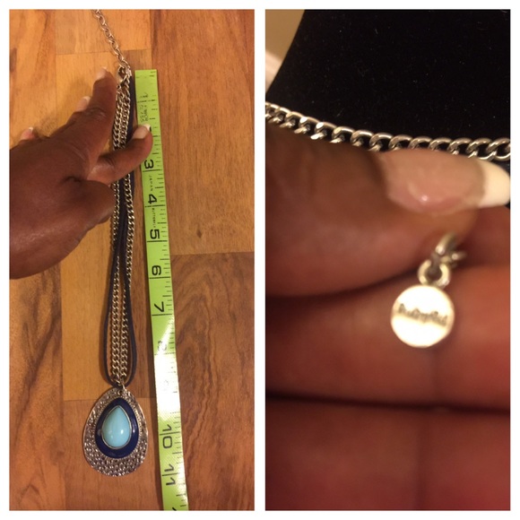 Elegant Ruby Rd  Suede leather silver necklace - Picture 2 of 7