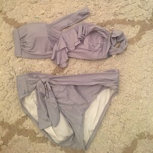 Light grey two piece bathing suit