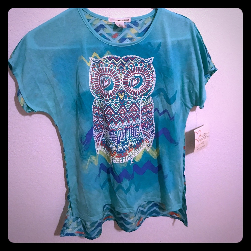 Youth Self Esteem Owl Blouse XL