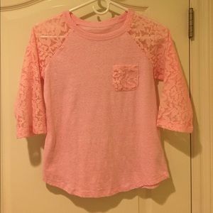 Kids pink lace shirt