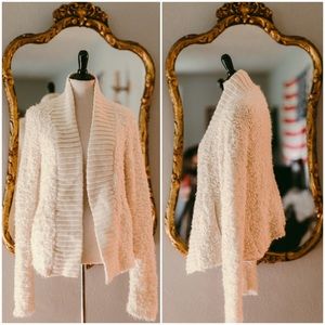 Sleeping On Snow Fuzzy Snow Ball Open Sweater