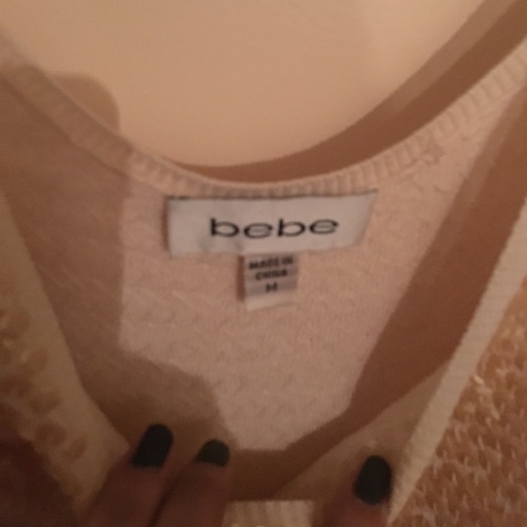 Winter white sequined Bebe top - Picture 2 of 2