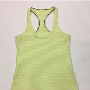Lululemon Lime Green & Grey striped racerback tank