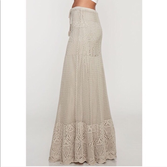 LOVE STITCH TEA DYE CROCHET BOHO SKIRT - Picture 5 of 7