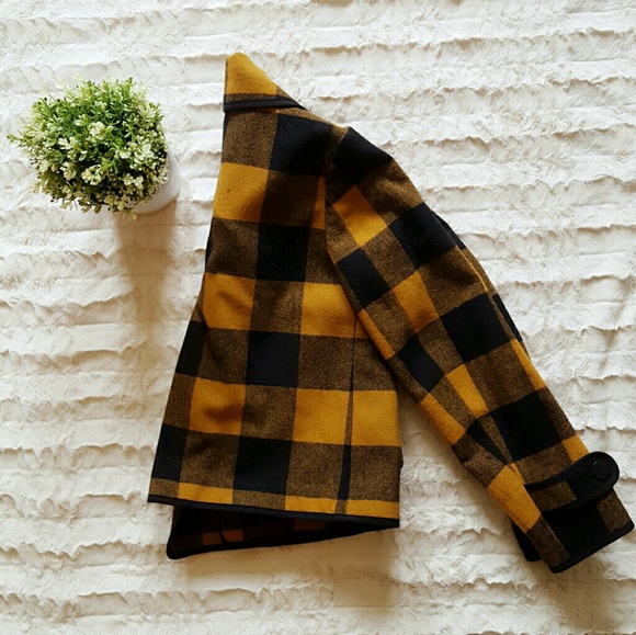 NWOT LOFT Plaid Peacoat - Picture 2 of 6