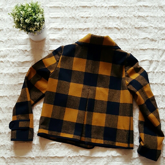 NWOT LOFT Plaid Peacoat - Picture 3 of 6