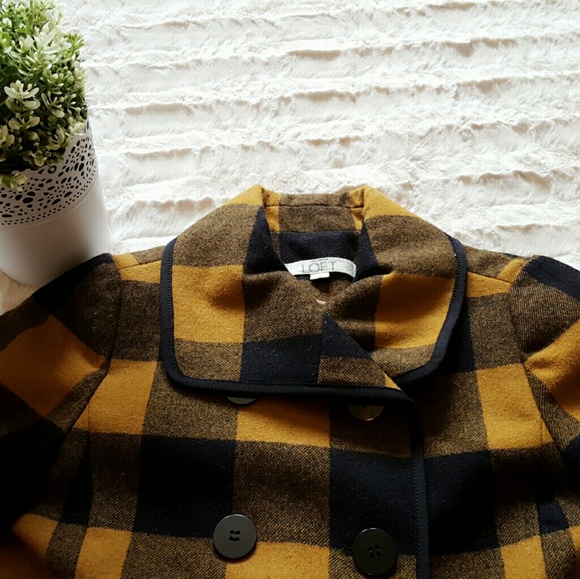 NWOT LOFT Plaid Peacoat - Picture 5 of 6