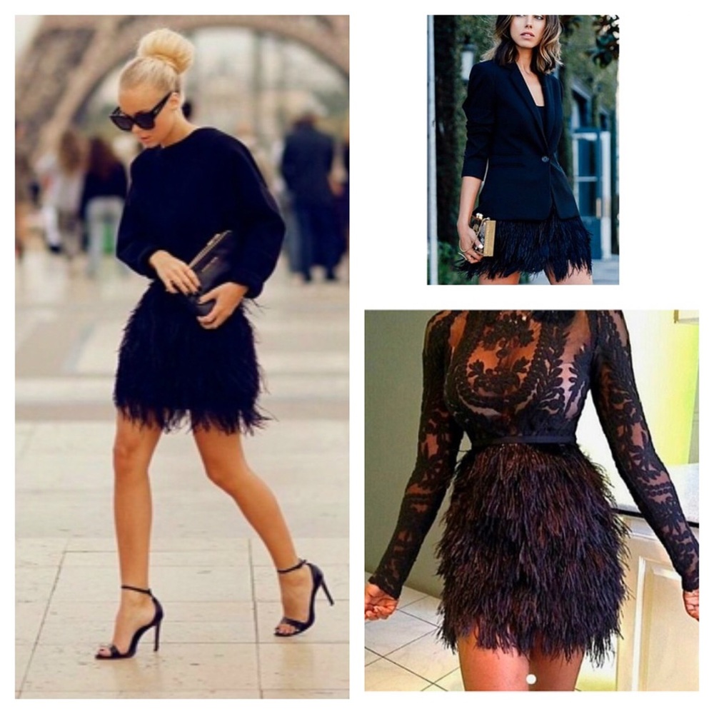 ❤️SOLD❤️NWT SUGARLIPS Ostrich feather skirt - Picture 4 of 8