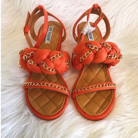 New Comfy Braided In Gold Sandal Heels - Picture 3 of 5