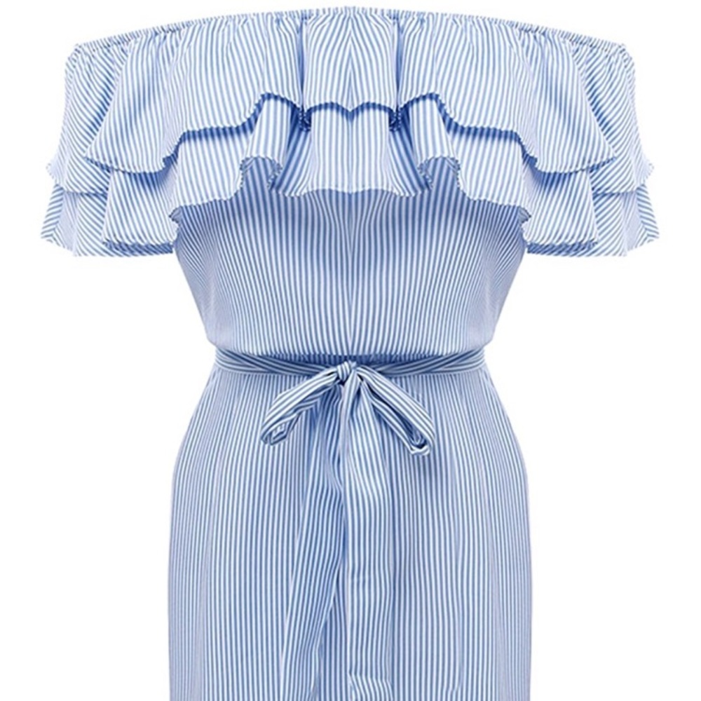 Off the shoulder striped dress