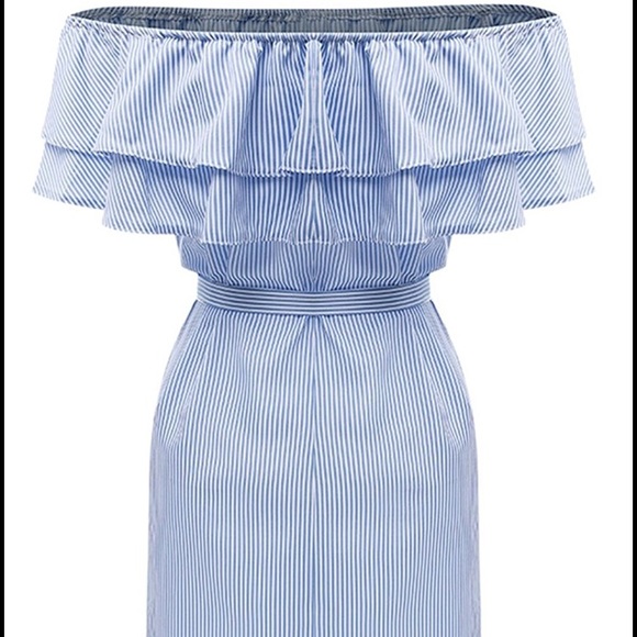 Off the shoulder striped dress - Picture 2 of 3