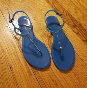 LK Bennett T Strap Blue Crystal Lola Sandal
