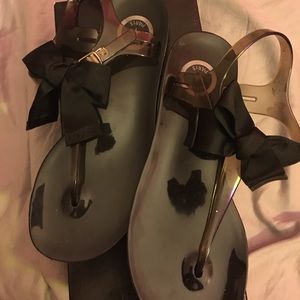 BCBG jelly sandals with bow!