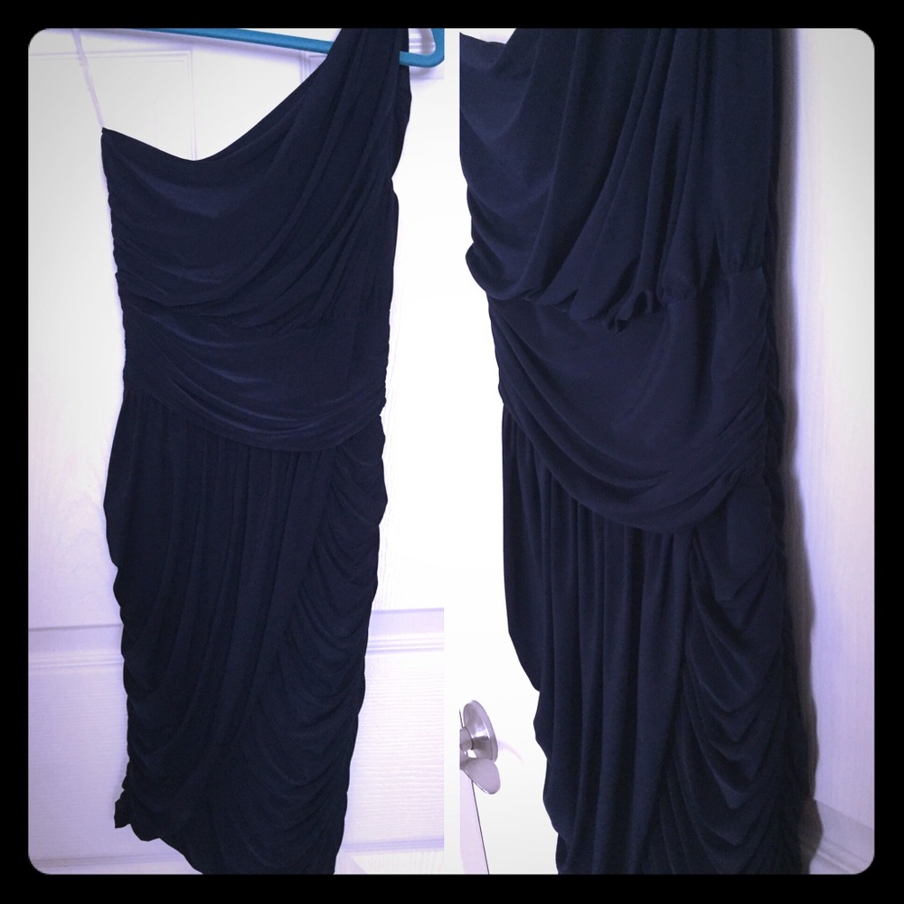 Navy One shoulder dress