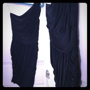 Navy One shoulder dress