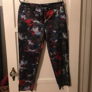 Floral cigarette pants