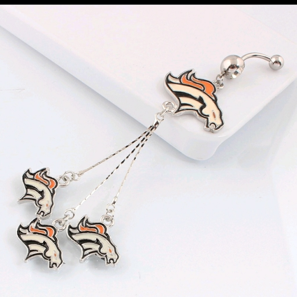 Bronco dangle belly ring