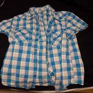 Short sleeved Arizona Jean Co plaid shirt XL