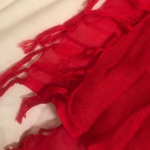 Nordstrom Linen Shawl in Red