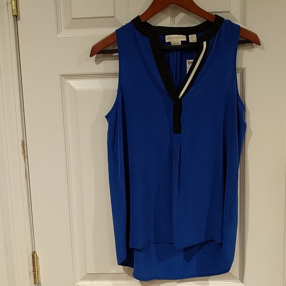 Cynthia Rowley Royal Blue Silk Top
