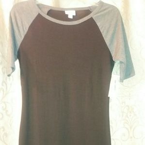 LuLaRoe XS Julia black with grey sleeves