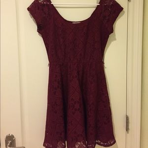 Burgundy lace dress