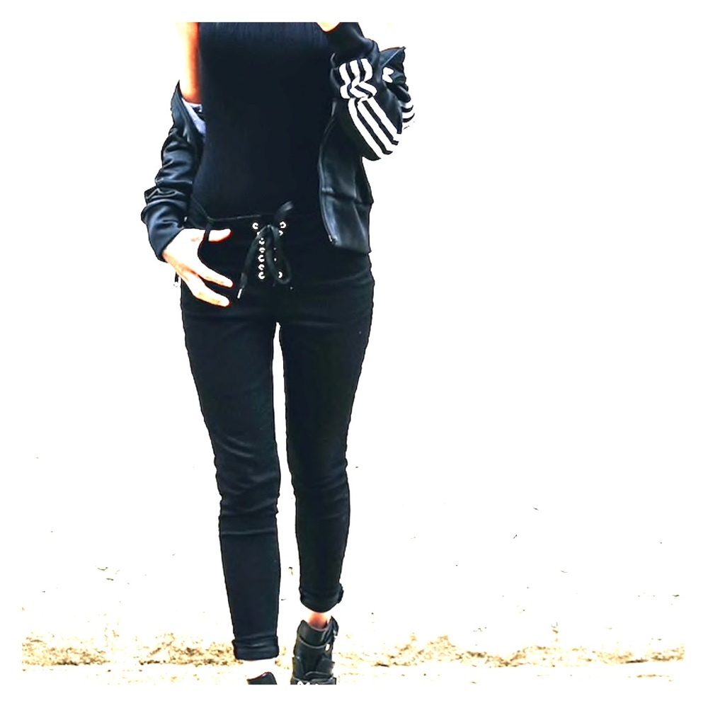 💥SALE💥Lace up twill skinny pants