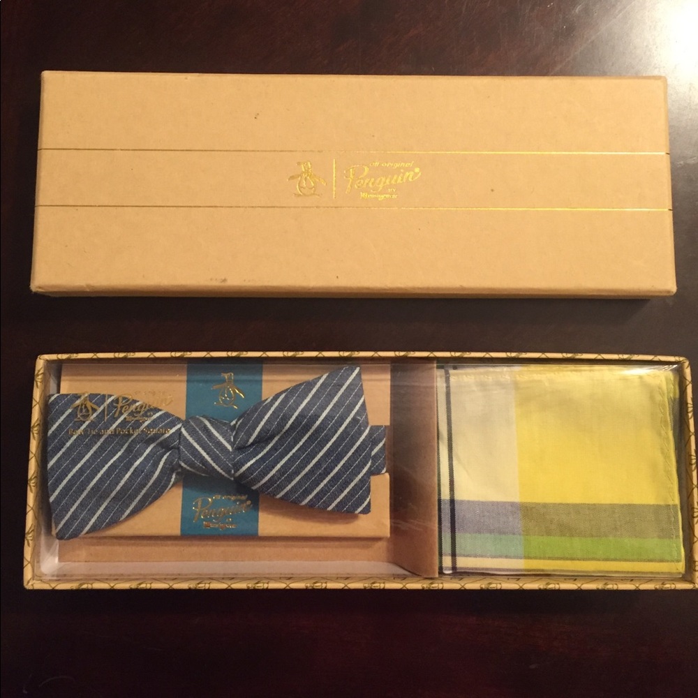 Penguin Bow tie & Matching Handkerchief set