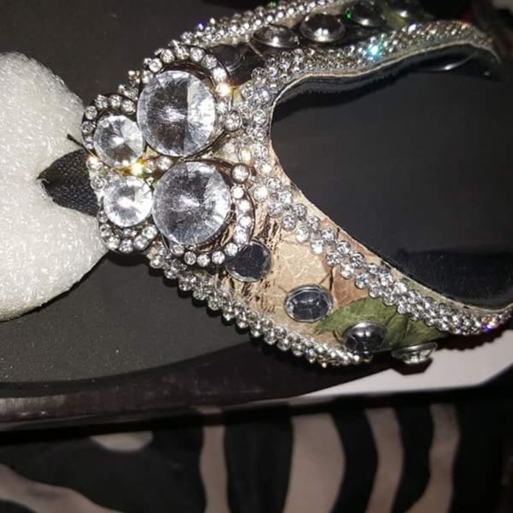 Blinged out flip flops