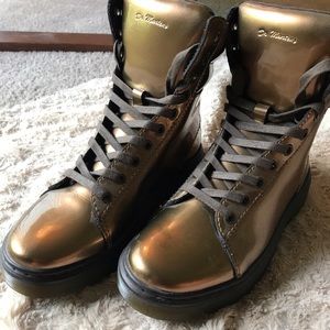 Dr Martens Mix Metallic Bronze Ankle Boots size 6