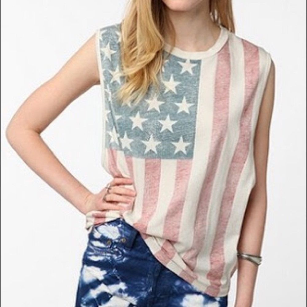 truly madly deeply American flag muscle tee