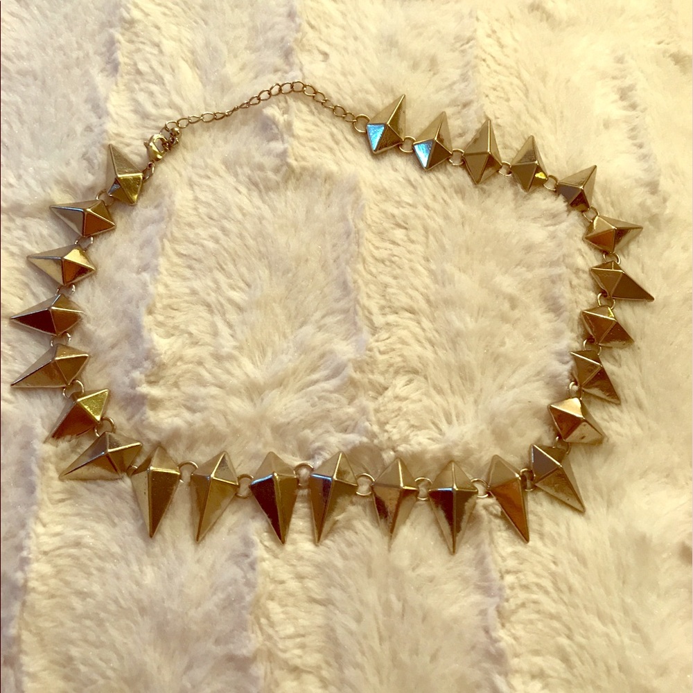 Gold Spiked Collar Necklace