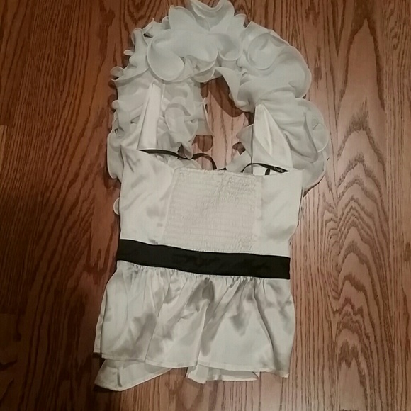 Bebe Rosette silk halter top - Picture 3 of 5