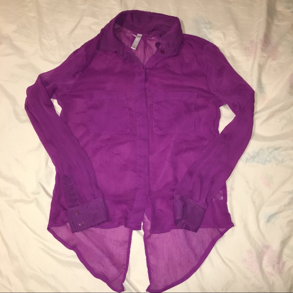 Purple Long Sleeve Blouse