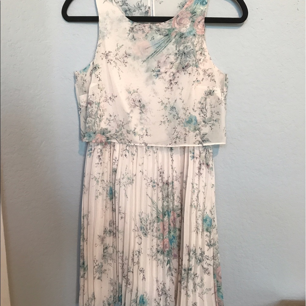 White dress with beautiful floral design