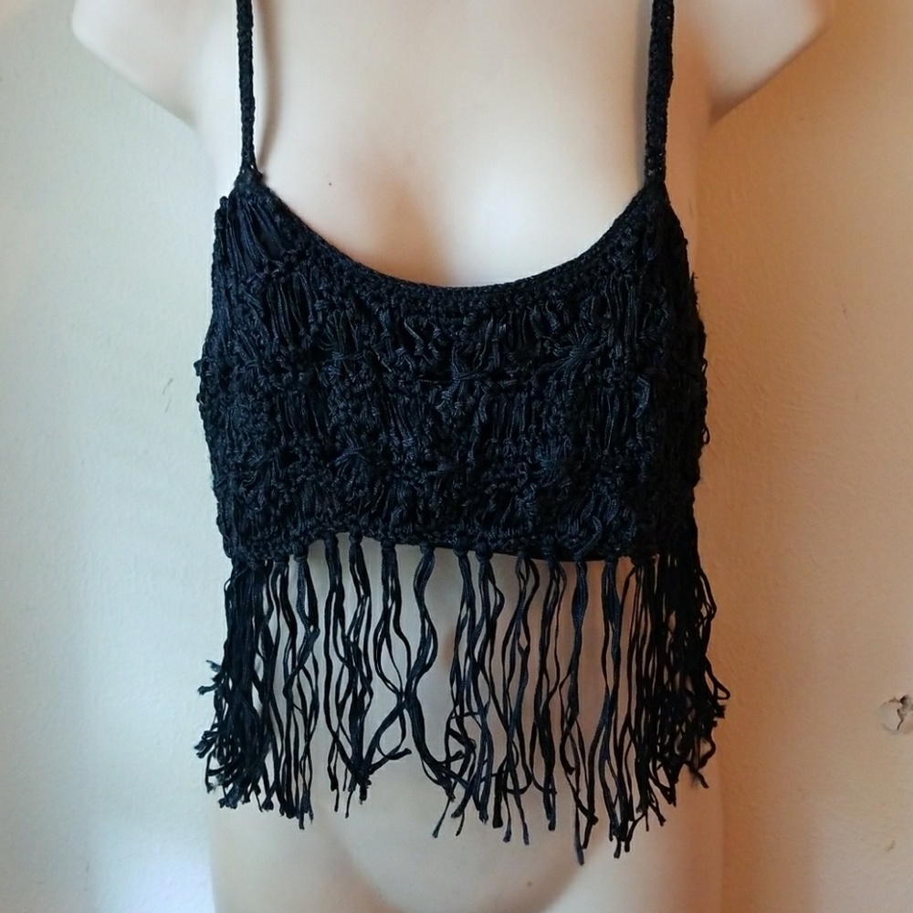 Nasty Gal crochet bralette with fringe
