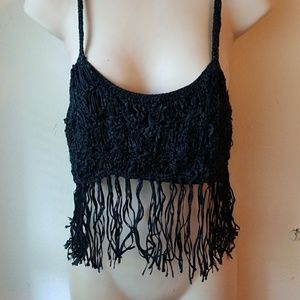 Nasty Gal crochet bralette with fringe
