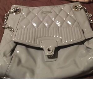 Grey Patent Part Quilted Coach bag