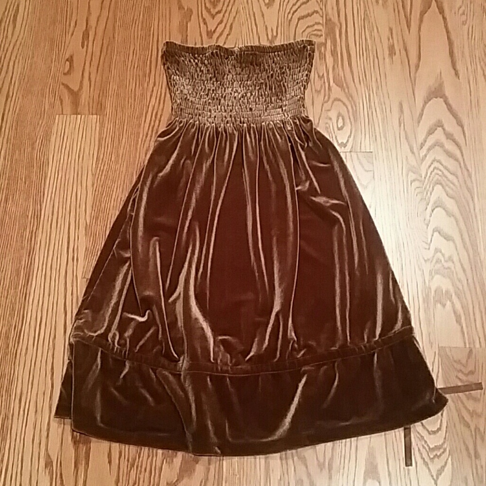 Nordstrom frenchi brown velvet dress