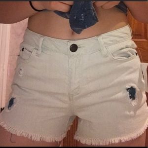 very light wash jean shorts